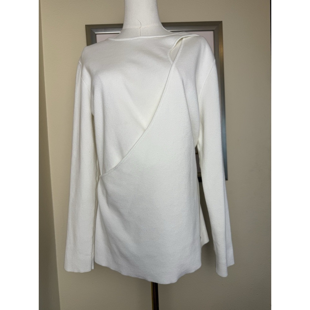 DKNY‎ Asymmetric Top Pullover Blouse | White | Womens Size Large